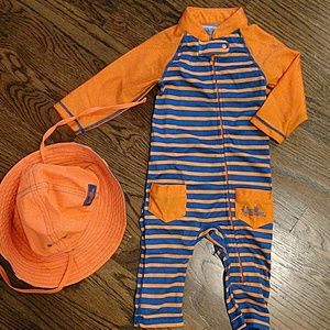 UV skins swimsuit and hat